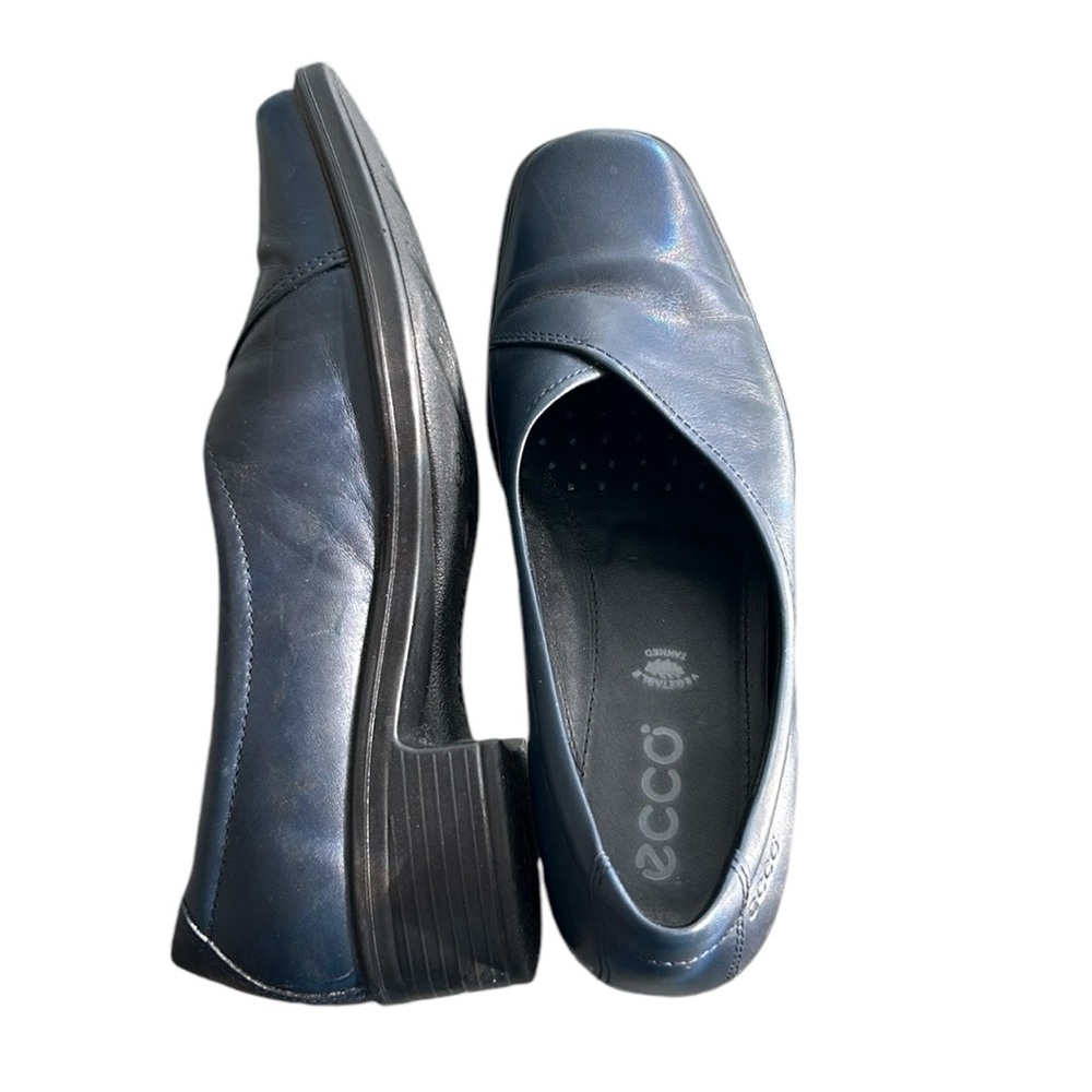 Ecco Light‎ | Navy Blue Leather Crossover Pumps Loafers Shoes Euro 36/US 5.5